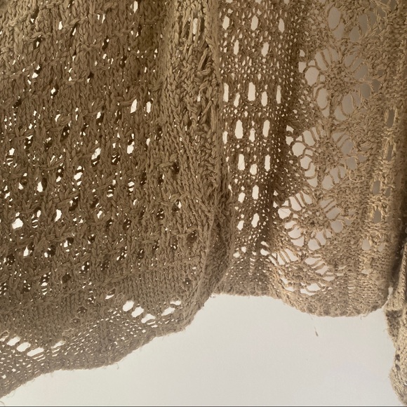 Tan Crochet Shawl Cardigan - Picture 5 of 5